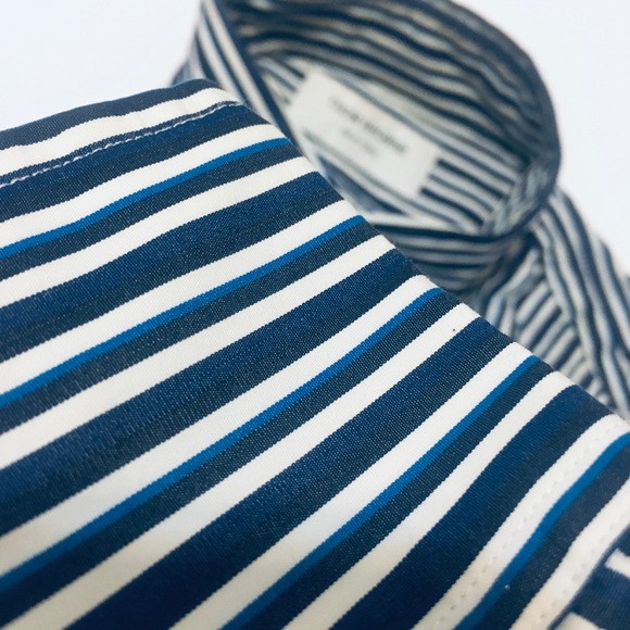 Thom Browne Navy Stripe Casual Shirt (XXS) - Picture 8 of 8